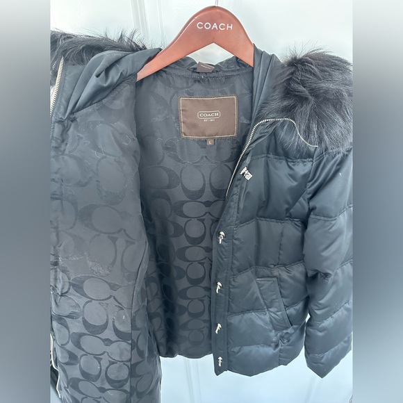 Coach Puffer Coat with Fur Hood - Picture 3 of 7